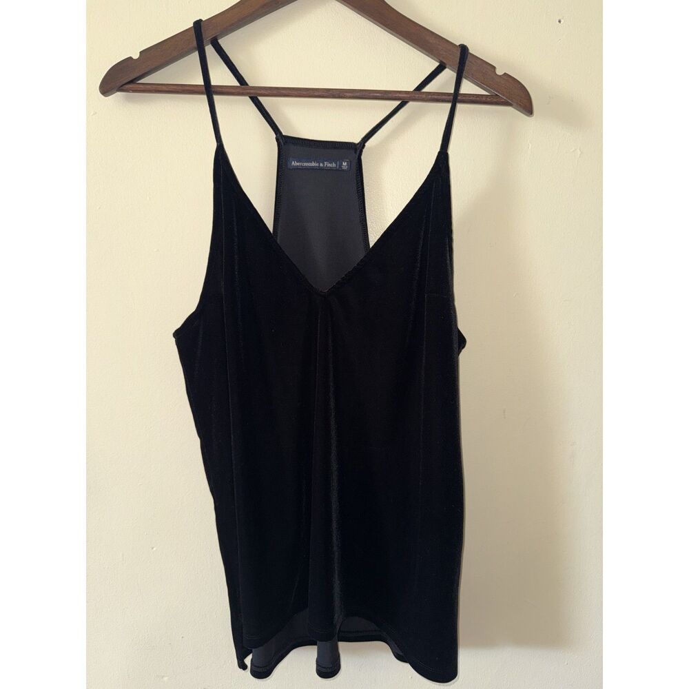 Abercrombie & Fitch Black Velvet Racerback Cami Tank Top Size M